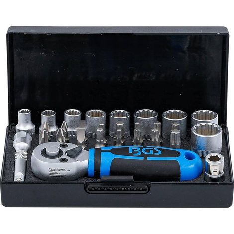 Coffret de Douilles 6,3 mm (1/4) 28 pcs - Acier Résistant - Outil Complet et Pratique, Pro - D-Work