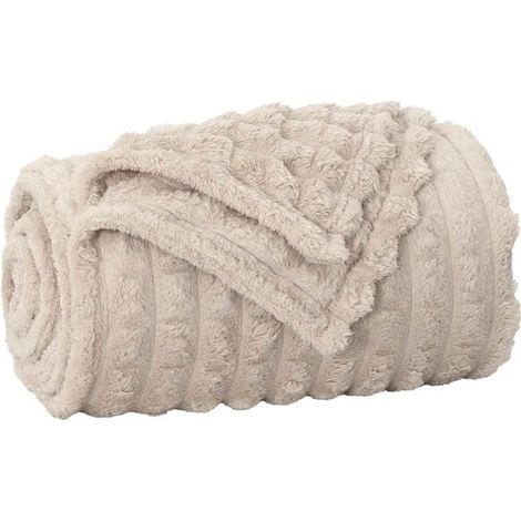 Couverture en laine beige, 150 x 130 cm (1/5)