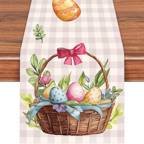 Tovaglia pasquale, 33x275 cm, cestino