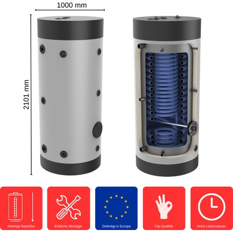 Wärmepumpenspeicher 1000 L WPS-2-1000 Solarspeicher Warmwasserspeicher Boiler (1/5)
