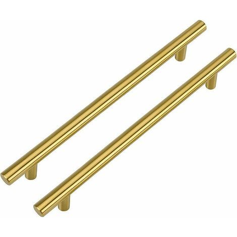 Set di 2 maniglie dorate per mobili, maniglie per armadietti da cucina, interasse fori 160 mm, maniglia dorata - maniglia in ottone, maniglia per cassetto in ottone, maniglia da cucina in acciaio inos