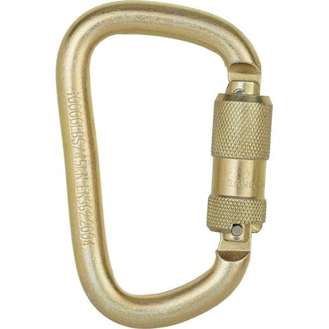 45kn Mousqueton Clip Crochet Acier D-bague D-bague Verrouillage Rock Grimpant Doré (1/5)