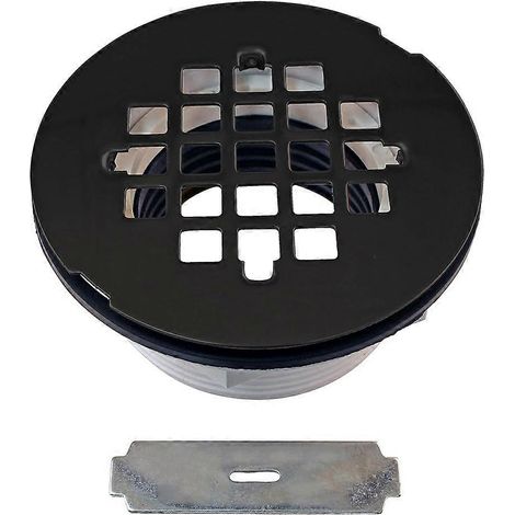 2-Zoll (5 cm) PVC-Duschablauf mit Kompressionsdichtung ohne Verfugung, mit 4-1/4-Zoll (10,8 cm) rundem Rost für Badewanne und Boden (1/5)