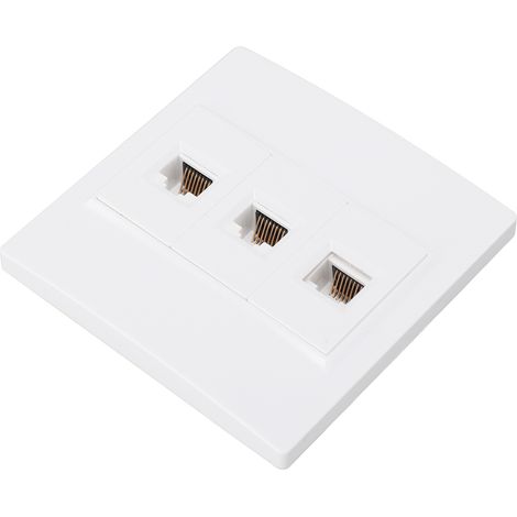 Plaque murale Ethernet Cat 6 à 3 ports femelle-femelle Keystone pour CAT5, CAT5E, CAT6 et CAT6A (1/5)