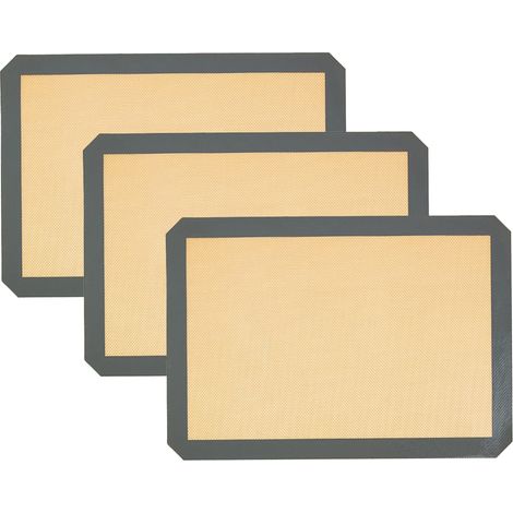 Tapis De Cuisson En Silicone - 0 7 Mm - Résistant À -40 °C Et 260 °C - Pour Cookies Macarons Pâtisserie Pain - Lot De 3 (1/5)
