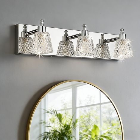 Luminaire pour miroir de salle de bain, applique murale LED à 3 têtes avec abat-jour en verre, luminaire pour tableau LED, 56 cm (1/5)
