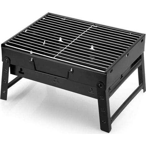 Barbecue à Charbon, 400x270x200 mm, BBQ Grill Démontable Pliable Portable en Acier pour Pique-Nique, Voyage, Jardin, Camping (1/4)