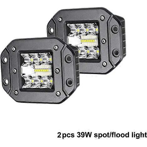 Projecteur de travail LED encastré Nlpearl 5" 39W, faisceau large, pour voiture, bateau, SUV, camion, Jeep, 12V/24V, phare antibrouillard (2 unités, 39W) (1/5)