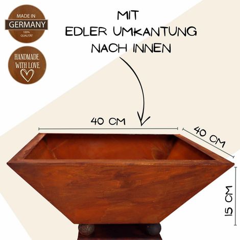 Colonne Décorative en Métal Rouillé avec Vasque pour Jardin et Intérieur Style Vintage 1 m - PANGIVO