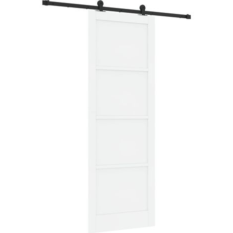 Maison Exclusive - Schiebetür Weiß und Schwarz 83 x 232 cm Massiv