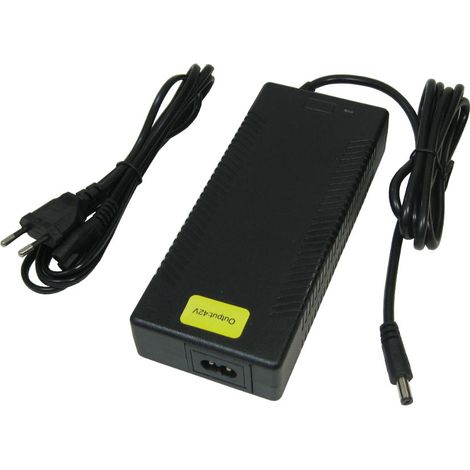 Trade-Shop Netzteil Ladegerät Ladekabel 3A für 36V Akkus mit 5,5mm x 2,1mm Rundstecker für E-Bike Elektrofahrrad Pedelec Elektro Fahrrad Akkus zum Aufladen