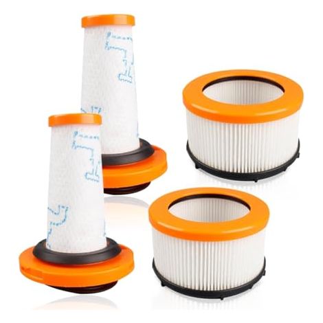 Recambios para filtros de aspirador para Rowenta X-FORCE FLEX 9.60 y X-NANO ESSENTIAL RH20 RH203 RH207, 2 Filtros de espuma + 2 Filtros de motor