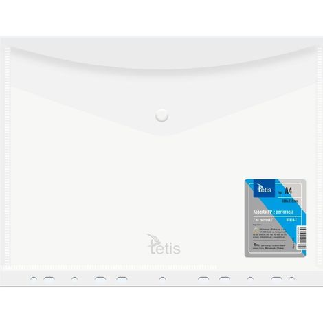 Buste A4 in PP con chiusura a scatto, perforate, bianco latte (6 pezzi)