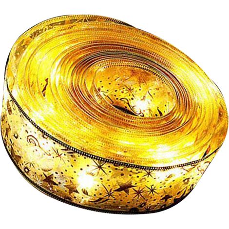 Weihnachtsbaumschmuck, doppellagige goldene Lichterkette, LED-Lichterkette, Weihnachtsdekoration, warmweißes Lichterband. (1/5)