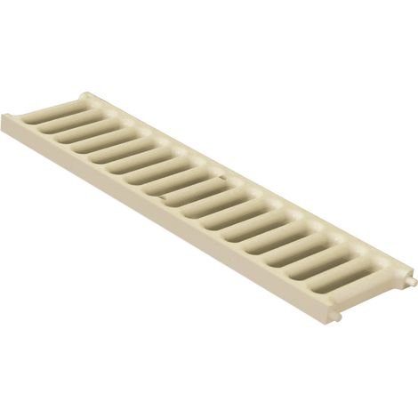 First Plast – Grille renforcée PVC anti-choc 130 x 500 mm – Couleur sable – Résistance 7800 KG pour caniveau d'évacuation