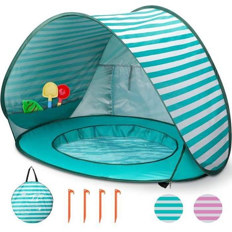 Tente de plage pour bébé - Pop Up - Avec mini piscine - Protection UV - Pour les tout-petits - Pour pique-nique, jardin, plage (1/5)