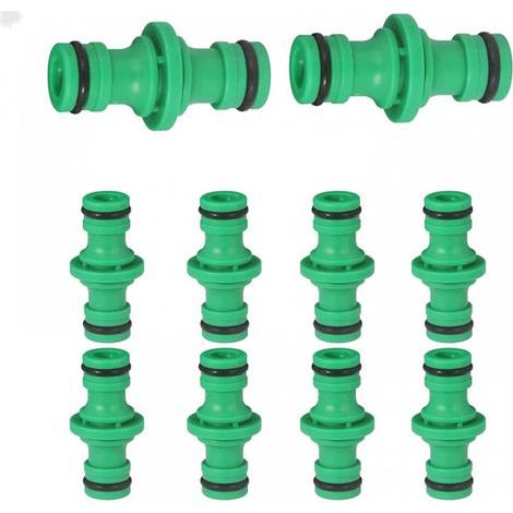 1/2" Fitting - Double Plug - Garden Hose Connector - For connecting hoses, garden tools, pipes (10 pieces) (1/5)