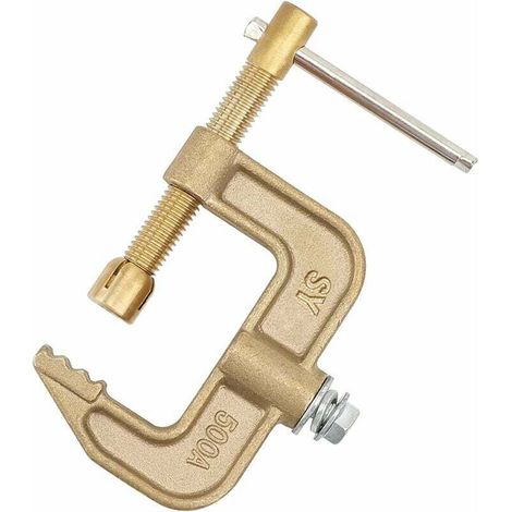 Masseklemme für Schweißgeräte, 500 A, Messing-Masseklemme Typ G, 43 mm Maulweite für WIG-Schweißgeräte (1/5)