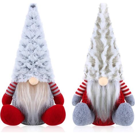 2 gnomes de Noël en peluche, décorations de Noël, gnomes Père Noël, jouets de Noël, figurines en peluche (1/5)
