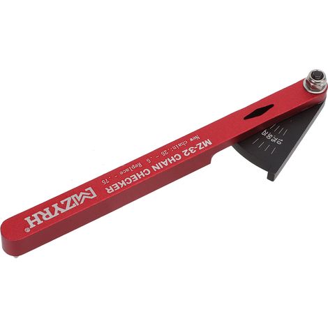 Indicateur d'usure de chaîne vélo aluminium, jauge multifonction réparation chaîne vélo rouge (1/5)