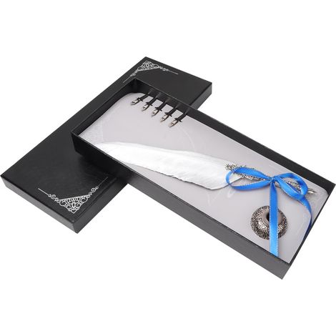 Plume plume classique vintage, stylo à encre dorée, ensemble de calligraphie et signature, coffret cadeau de papeterie (4) (1/5)