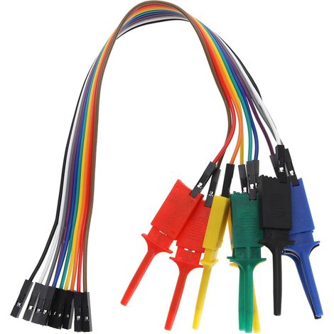 Lot de 10 crochets de test pour analyseur logique Câbles de démarrage et broches d'interface SOIC IC Pour test de circuit de précision (1/5)