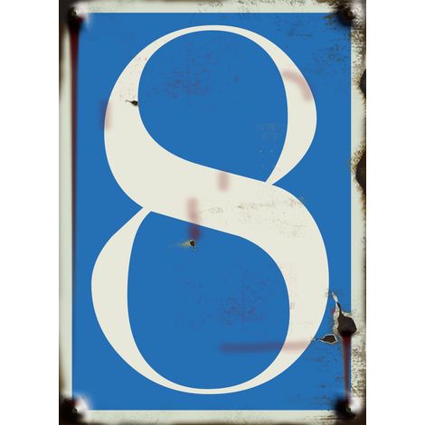 N°8 - vintage souple adhésif fond bleu - 4004686