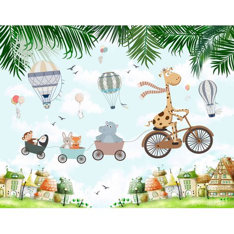Papier peint panoramique Enfants - Animaux - 195 cm x 152 cm (1/2)