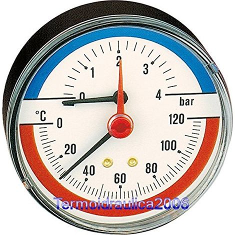 Termomanometro attacco posteriore 1/2" Caleffi 503  0÷4 (1/2)