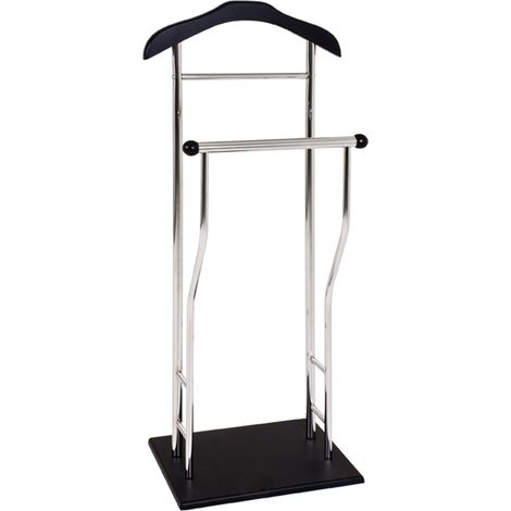 Valet coloris chromé-noir - Dim : L 45 x P 30 x H 110 cm - PEGANE -