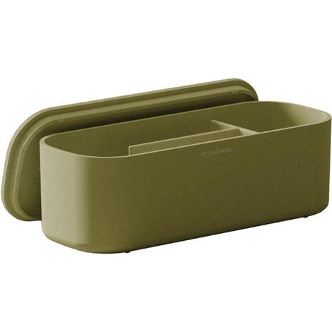 COSMIC Bathroom Organiser, Multi-Purpose Storage Box, Freestanding, Wall Mounted, Inner Divider, With Lid, Green, ALIFE Collection
