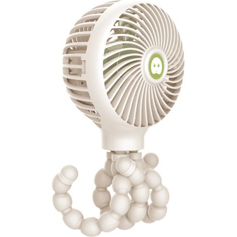Ventilateur pour poussette bébé, mini ventilateur USB, ventilateur de table portable, 3 vitesses, batterie rechargeable, trépied flexible en forme de pieuvre, pour poussette, berceau, vélo ou bureau (1/5)