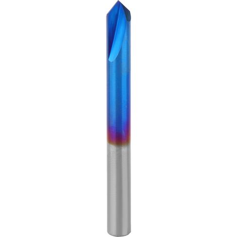 Fraise à chanfreiner à 90° à 2 dents, revêtement bleu, acier au tungstène et carbure cémenté, outil à main, 5 x 50 mm