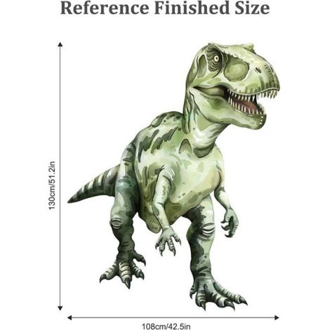Stickers Muraux Enfants Grand Dinosaure Autocollant Mural Tyrannosaure Dino Decoration Chambre Bebe Le Salon Pépinière Mur (1/5)