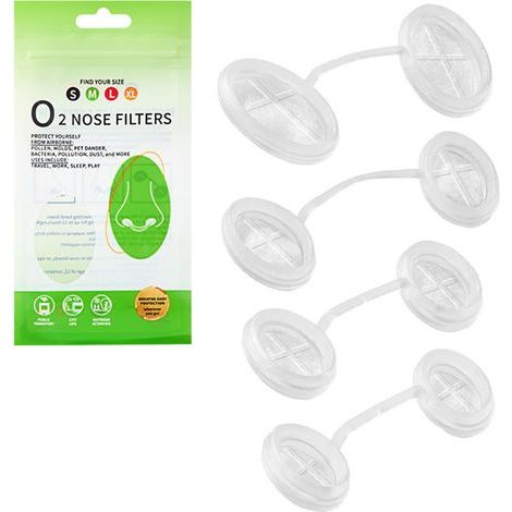 Filtres Nasaux Anti-Poussière Jetables Invisibles – Protection Anti Pollution, Anti Brouillard et Anti Poussière Industrielle 20 Pièces Tailles Mixtes, Blanc (1/5)