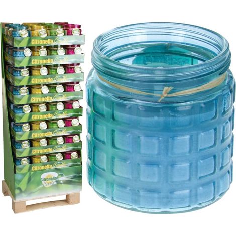 Bougie artisanale à la citronnelle dans un brûleur en pot de verre