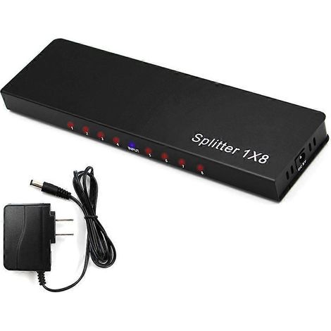 Sélecteur de commutateur HDMI 1 entrée/8 sorties 4K 30 Hz pour PC, TVHD et consoles DVD - États-Unis (1/4)