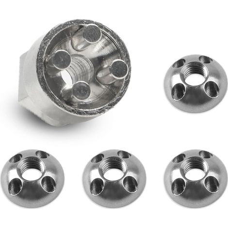 Lot de 4 écrous de sécurité M6 à 4 trous en acier inoxydable, antivol, écrous de sécurité, verrou de sécurité pour toit, porte-vélo, installation solaire (1/5)