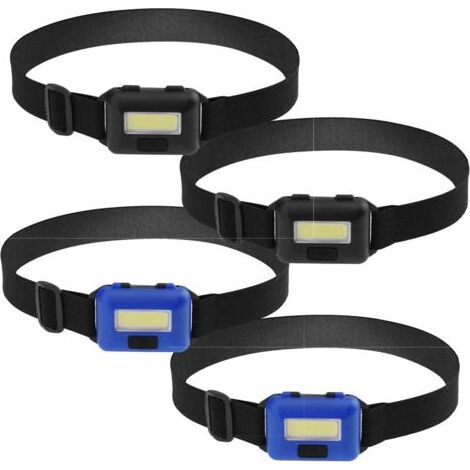 Wasserdichte Arbeitsstirnlampe, ideal für Familien-Camping, Joggen und Lesen, erhältlich in Blau und Schwarz, 4 Stück (1/4)