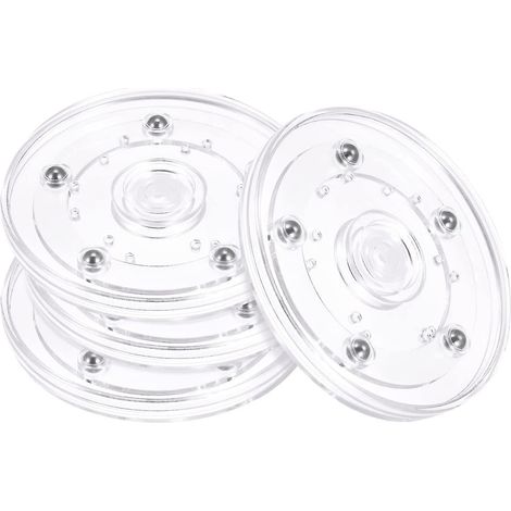 Lot de 4 supports pivotants de 10 cm avec roulements à billes en acier, plateau tournant Lazy Susan. (1/5)