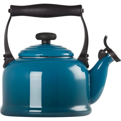Bouilloire Traditionelle avec Sifflement, Pour Cuisinière, Acier Émaillé, 2.1 L, Deep Teal, 40102026420000 (1/2)