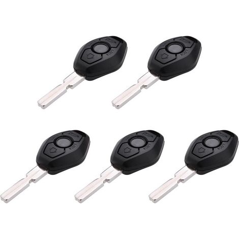 Cinque gusci per chiavi telecomando auto compatibili con BMW Serie 3, Serie 5, Serie 7, Z3, Z4, X3, X5, M5, 325i, E38, E39 e E46.