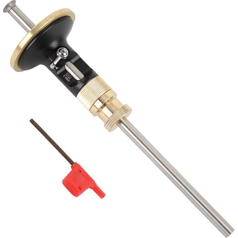 Traceur à roue pour le traçage du bois avec lame fixe, plage de traçage de 0 à 12 cm, guide de traçage pour bois massif, idéal pour les menuisiers et les menuisiers, avec clé T15 MG0 000 0057, style e (1/5)