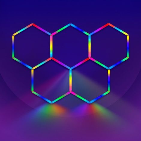 Kit 5 LED Hexagonal RGB 42W 110lm/w - SILAMP (1/2)