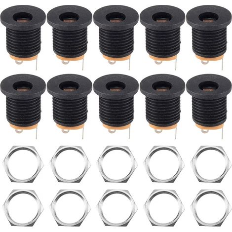 10 Stück 3-polige Lötbuchsen 2,1 mm x 5,5 mm (DC-Buchse) - 10 Stück 3-polige Lötbuchsen 2,1 mm x 5,5 mm (DC-Buchse) (1/5)