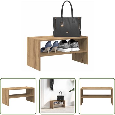 vidaXL Meuble à chaussures - Étagère à chaussures empilable chêne artisanal 60x30x30,5 cm (1/5)