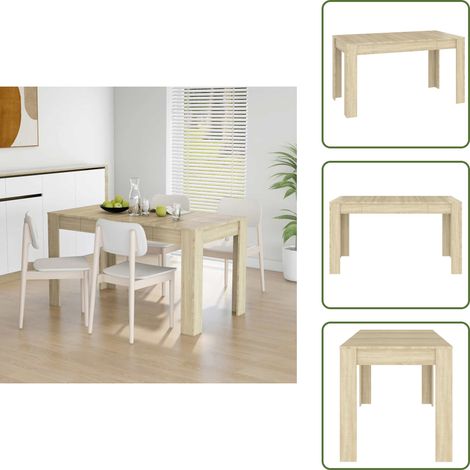 The Living Store Tavolo da Pranzo Rovere Sonoma 140x74,5x76 cm Legno Multistrato - Tavolo da pranzo in legno multistrato