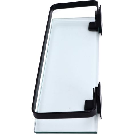 Étagère de Salle de Bain Noire, Renforcée et Durable avec Grande Capacité de Stockage et Support Lourd - Étagère Simple (1/5)