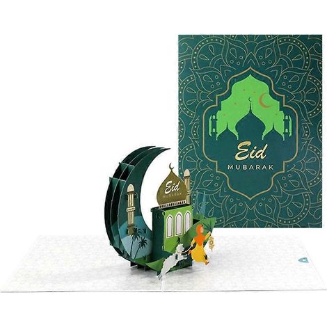 Eid Mubarak 3D-Pop-Up-Karte, Postkarten mit Umschlag für alle Anlässe