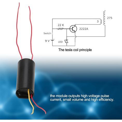 Générateur d'impulsions haute tension CC 3V-4,8V, module d'allumage par impulsion à arc super (forme ronde) (1/5)